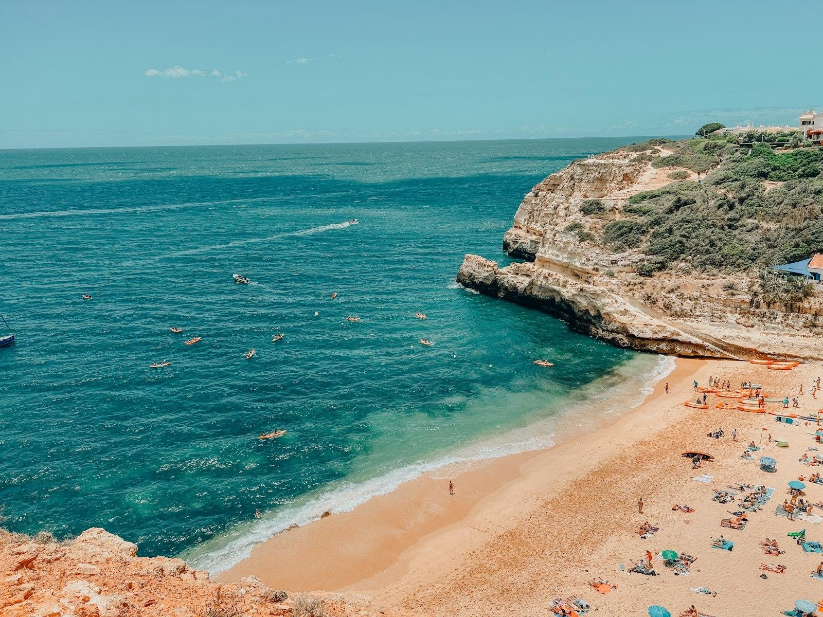 A Blue Flag beach in the Algarve, Portugal